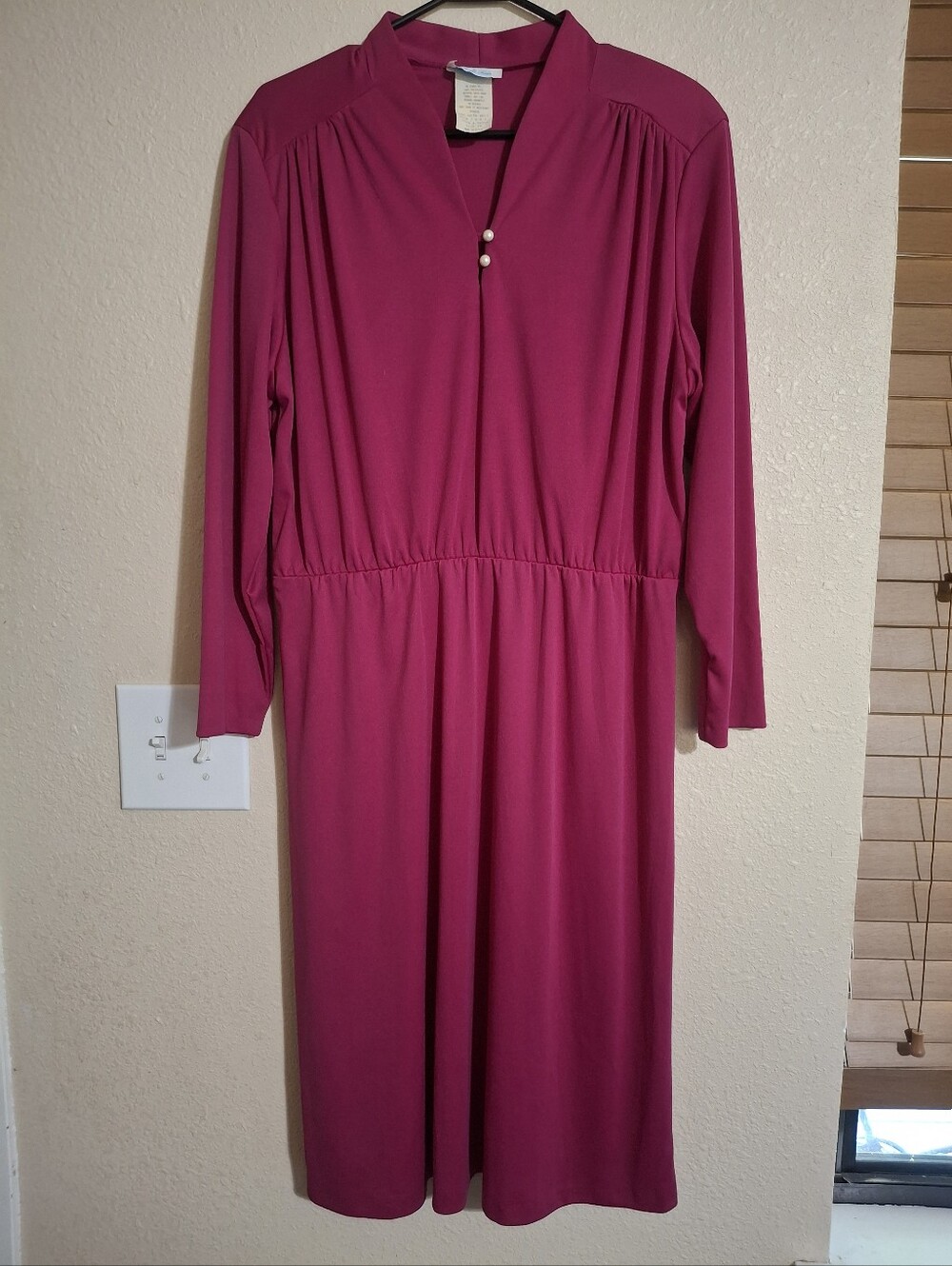 Vintage Village Fair Women’s Fuschia Long Sleeve Dress